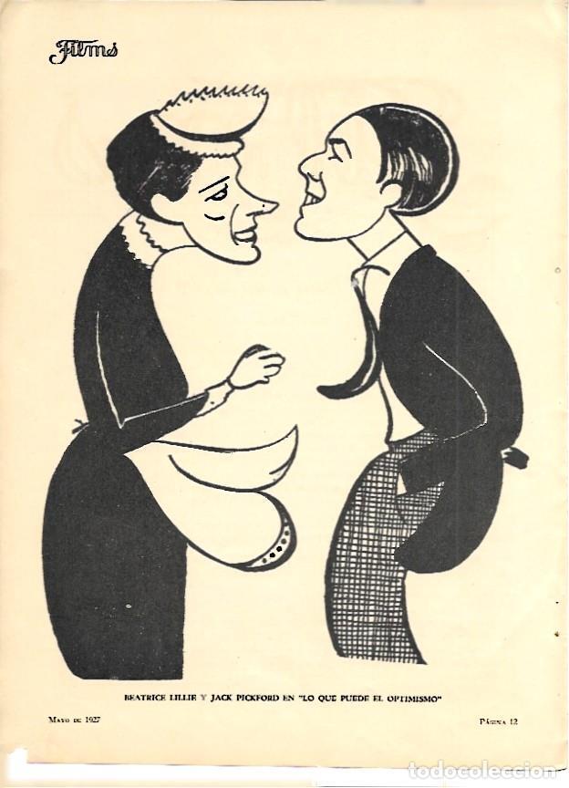Collectionnisme Papier divers: LAMINA 35174: Caricatura de Beatrice Lillie y Jack Pickford en Lo que Puede el Optimismo - VVAA