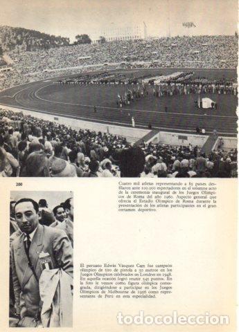 Otros art&iacute;culos de coleccionismo en papel: LAMINA V36707: Acto inagural Juegos Olimpicos de Roma 1960 - Varios