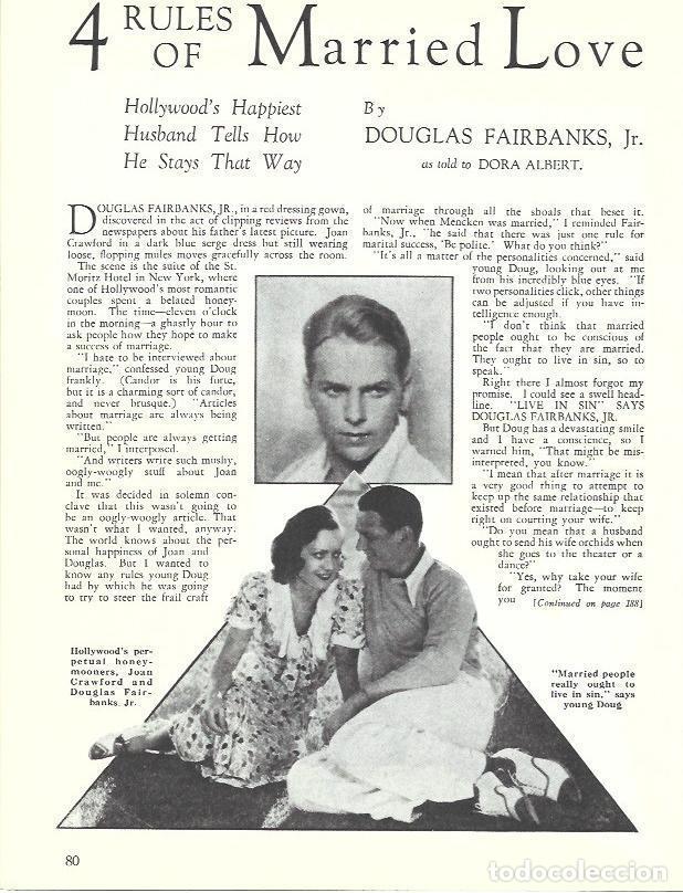 Otros art&iacute;culos de coleccionismo en papel: LAMINA 34568: Joan Crawford y Douglas Fairbanks - Martin Levin