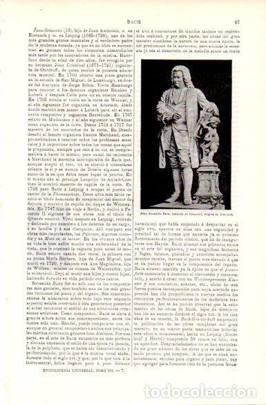 Otros art&iacute;culos de coleccionismo en papel: LAMINA V29122: Juan Sebastian Bach estatua, Eisenach - Varios