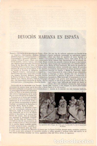 Otros art&iacute;culos de coleccionismo en papel: LAMINA V28861: La aparicion de la Virgen del Pilar por Gabriel Joli - Varios