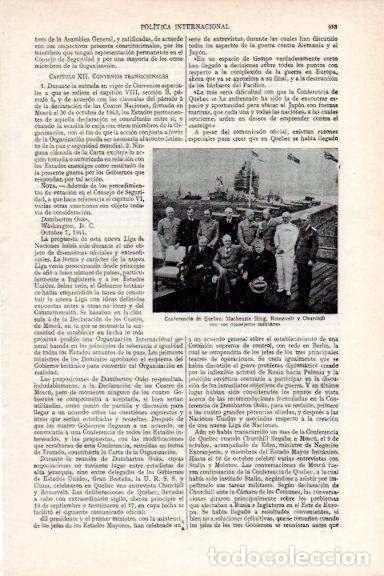Otros art&iacute;culos de coleccionismo en papel: LAMINA V29668: Mackenzie King, Roosevelt y Churchill en Conferencia de Quebec - Varios
