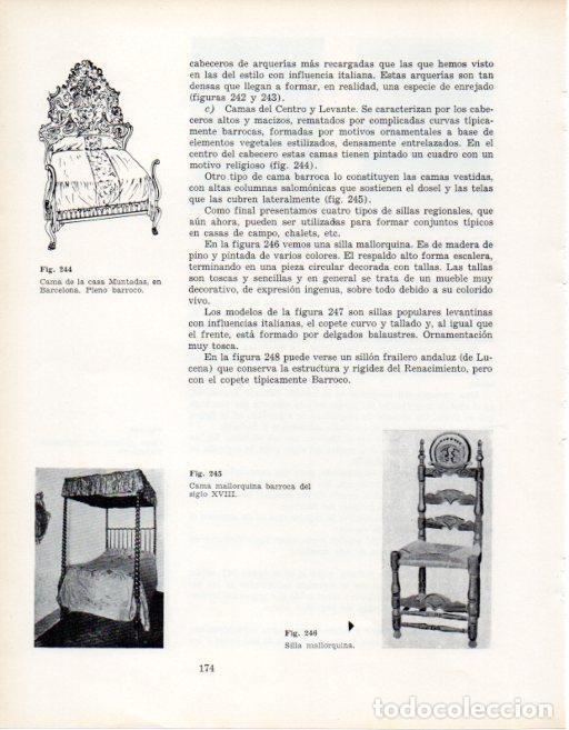 Otros art&iacute;culos de coleccionismo en papel: LAMINA V28374: Cama mallorquina barroca siglo XVIII y silla mallorquina - VArios