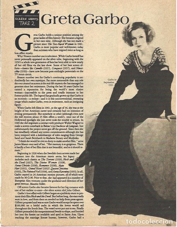 Otros art&iacute;culos de coleccionismo en papel: LAMINA 34488: Greta Garbo en Inspiracion - VVAA