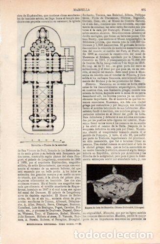 Otros art&iacute;culos de coleccionismo en papel: LAMINA V37117: Planta de la Catedral de Marsella y sopera - Varios
