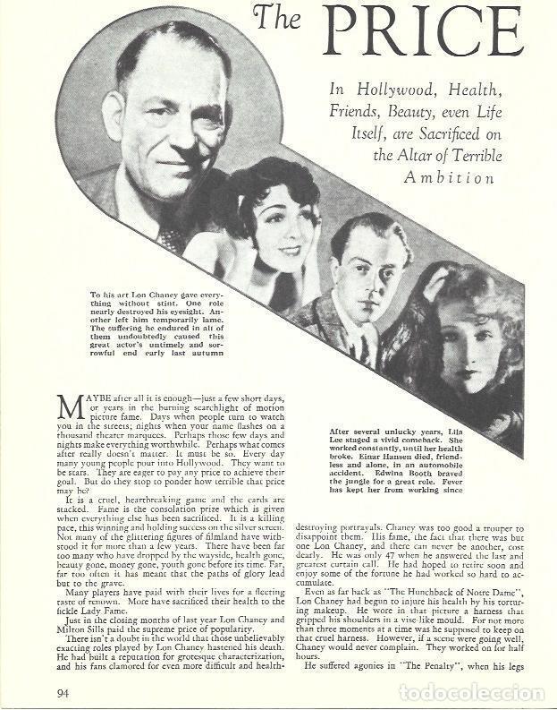 Outros artigos de papel: LAMINA 34575: Lon Chaney - Martin Levin