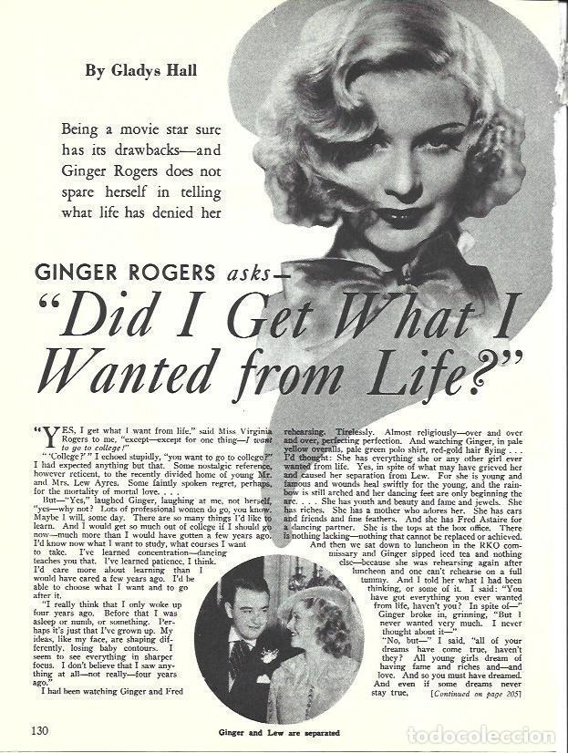 Altri oggetti di carta: LAMINA 34591: Ginger Rogers y Lew Ayres - Martin Levin