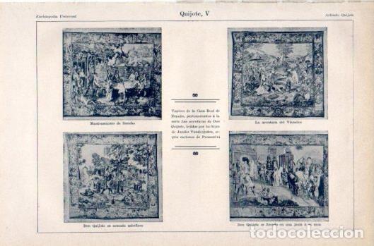 Otros art&iacute;culos de coleccionismo en papel: LAMINA V37778: Las aventuras de Don Quijote tapices tejidos por Hijos de Jacobo Vandergoten - Varios
