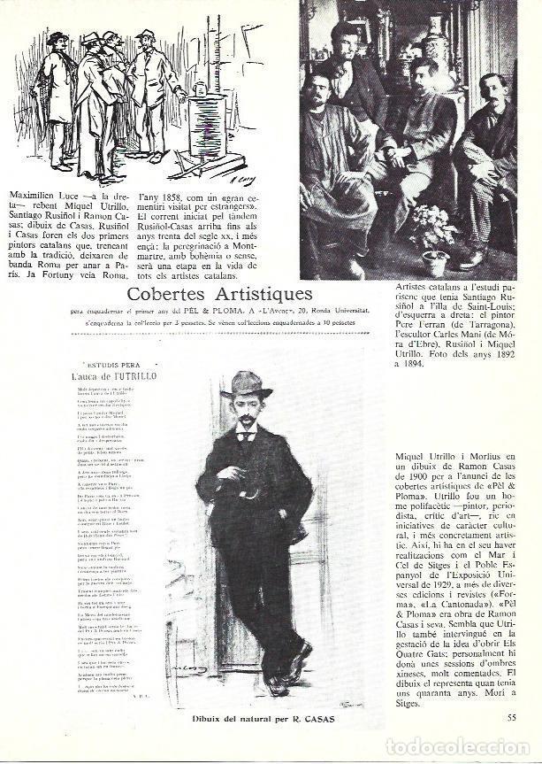 Otros art&iacute;culos de coleccionismo en papel: LAMINA 35899: Artistas catalanes en el estudio de Santiago Rusi&ntilde;ol en Paris - Edmon Valles