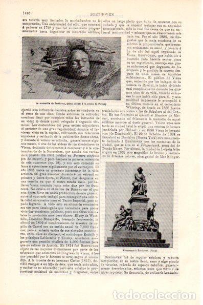 Otros art&iacute;culos de coleccionismo en papel: LAMINA V28782: La mascarilla de Beethoven por Fortuny - Varios