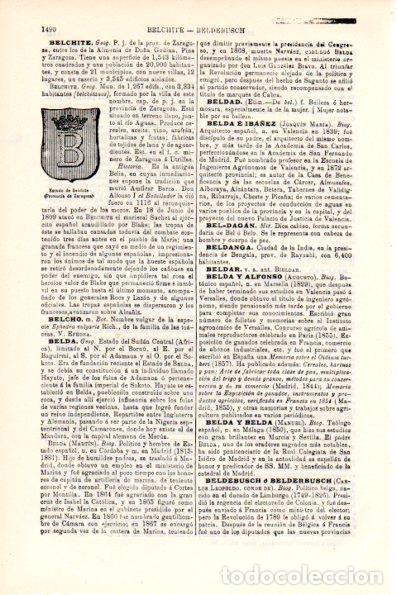 Outros artigos de papel: LAMINA V28792: Escudo de Belchite, Zaragoza - Varios