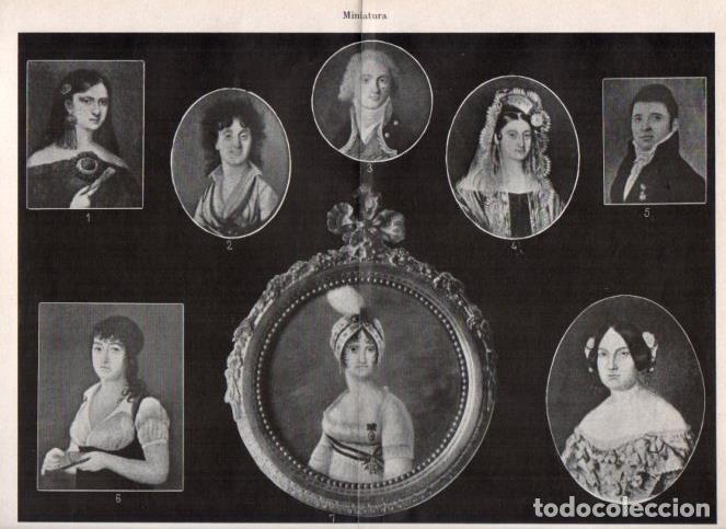 Otros art&iacute;culos de coleccionismo en papel: LAMINA V38824: Retratos en miniaturas por varios autores - Varios