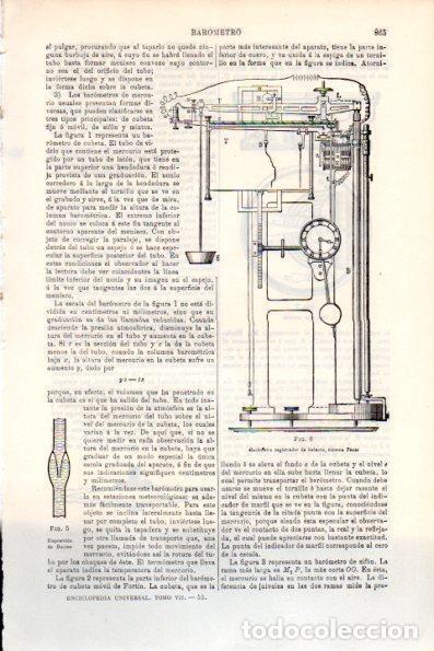 Otros art&iacute;culos de coleccionismo en papel: LAMINA V28708: Barometro registrador de balanza sistema Fuess - Varios