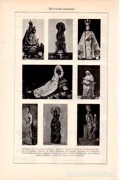 Outros artigos de papel: LAMINA V28880: Imagenes de la Virgen en Leon y Murcia - Varios