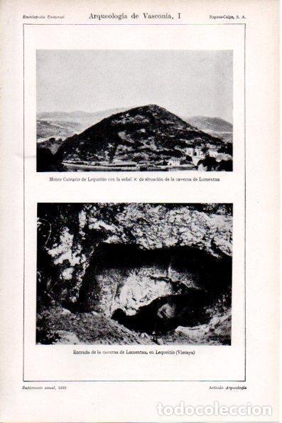 Outros artigos de papel: LAMINA V28822: Monte Calvario y Caverna de Lumentxa en Lequeitio - Varios