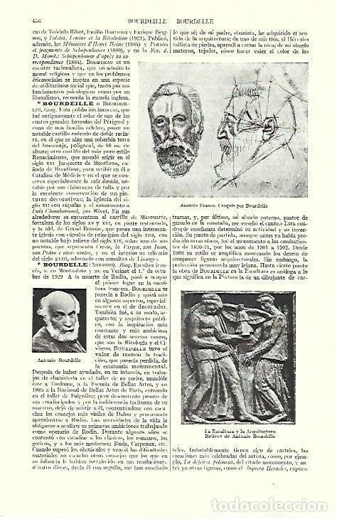 Otros art&iacute;culos de coleccionismo en papel: LAMINA ESPASA 39549: Anatole France, croquis de Bourdelle - Varios