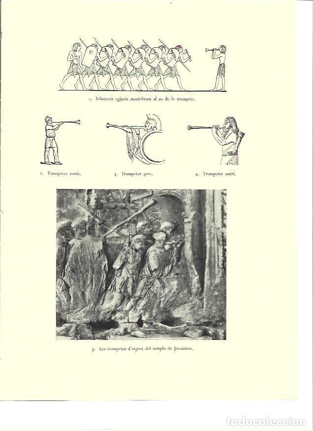 Otros art&iacute;culos de coleccionismo en papel: LAMINA 36315: Representacion de trompetas en Roma, Grecia y Egipto - VVAA