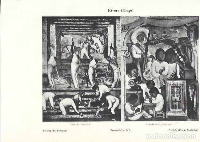 Otros art&iacute;culos de coleccionismo en papel: LAMINA ESPASA 39394: Trapiche azucarero y Electrificacion y cultura, por Diego Rivera - Varios