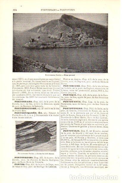 Otros art&iacute;culos de coleccionismo en papel: LAMINA V30228: Vista y gruta de lord Byron en Portovenere - Varios