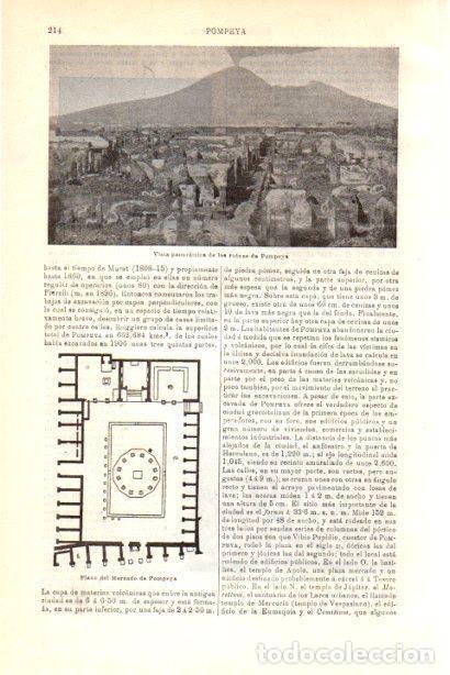 Otros art&iacute;culos de coleccionismo en papel: LAMINA V30124: Vistas de las ruinas de Pompeya - Varios