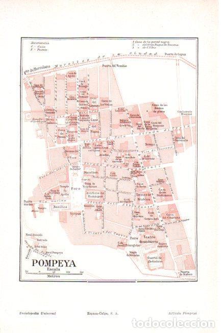 Otros art&iacute;culos de coleccionismo en papel: LAMINA V30282: Plano de Pompeya - Varios
