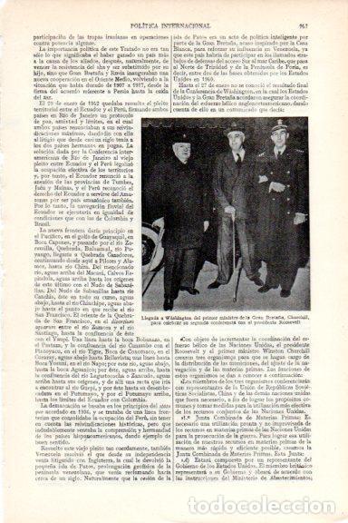 Otros art&iacute;culos de coleccionismo en papel: LAMINA V29661: Churchill en Washigton - Varios