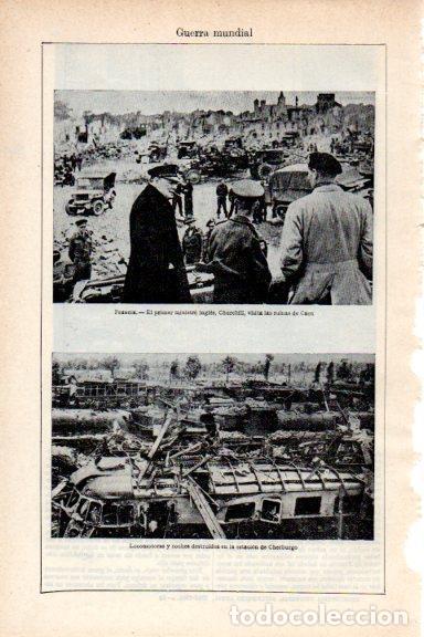 Otros art&iacute;culos de coleccionismo en papel: LAMINA V29641: Churchill en las ruinas de Caen - Varios