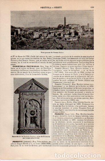 Otros art&iacute;culos de coleccionismo en papel: LAMINA V39814: Vista general de Pereta, Italia - Varios