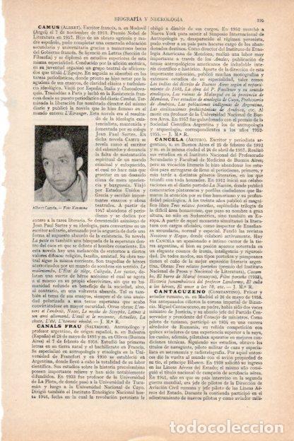 Otros art&iacute;culos de coleccionismo en papel: LAMINA V29730: Albert Camus - Varios