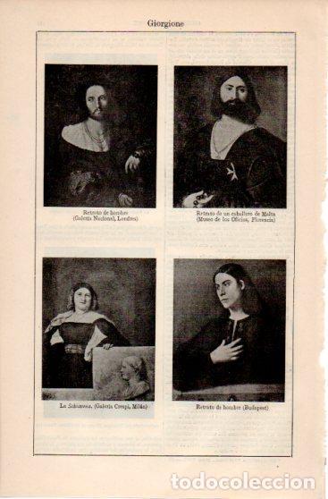 Altri oggetti di carta: LAMINA V39942: Retratos por Giorgione - Varios