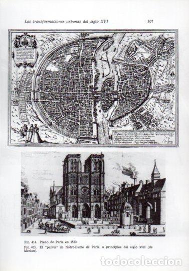 Altri oggetti di carta: LAMINA V41340: Plano de Paris en 1530 y el parvis de Notre Dame siglo XVII - Leonardo Benevolo