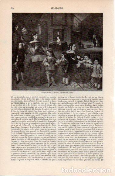 Otros art&iacute;culos de coleccionismo en papel: LAMINA V40451: La familia de Velazquez - Varios