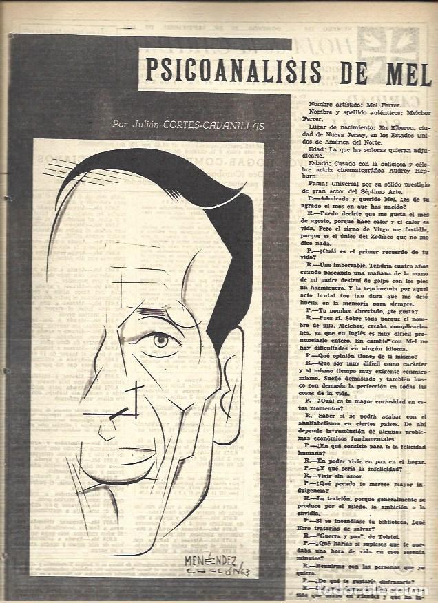 Outros artigos de papel: LAMINA 36645: Mel Ferrer, caricatura de Menendez - VVAA