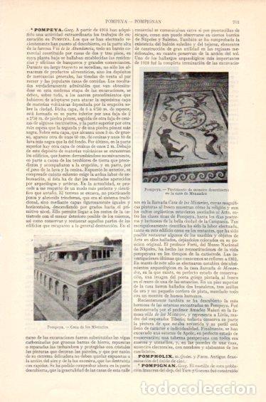 Otros art&iacute;culos de coleccionismo en papel: LAMINA V41667: Casa de los Misterios en Pompeya - Varios