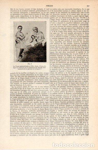 Otros art&iacute;culos de coleccionismo en papel: LAMINA V42724: La Virgen amamantando al Ni&ntilde;o Jesus, Cementerio de Priscila - Varios