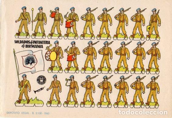Otros art&iacute;culos de coleccionismo en papel: LAMINA V31595: Recortable soldados de infanteria de Birmania - Varios