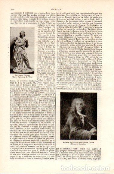 Otros art&iacute;culos de coleccionismo en papel: LAMINA V42824: Voltaire por escuela de Detroy - Varios