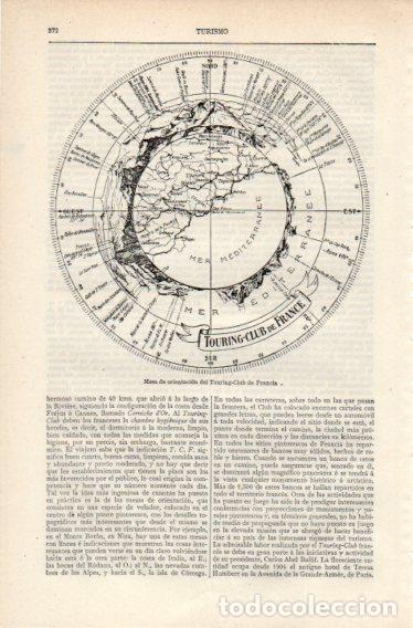 Otros art&iacute;culos de coleccionismo en papel: LAMINA V32691: Mesa de orientacion del Touring Club de Francia - Varios
