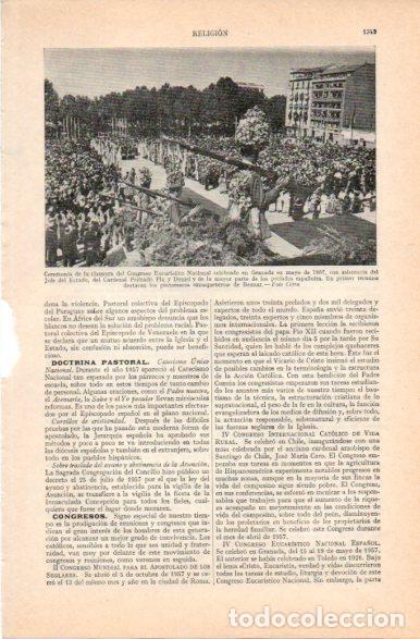 Altri oggetti di carta: LAMINA V32875: Clausura Congreso Eucaristico de Granada en 1957 - Varios