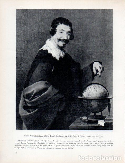 Otros art&iacute;culos de coleccionismo en papel: LAMINA V33059: Democrito por Velazquez - Hermann Bauer