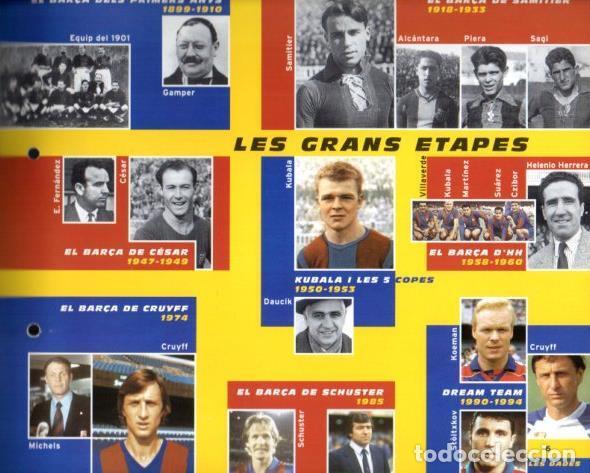 Otros art&iacute;culos de coleccionismo en papel: LAMINA V43402: F.C. Barcelona Samitier, Kubala, Cruyff, Schuster, Dream Team. El Gran album del Bar&ccedil;