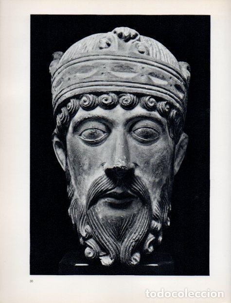 Altri oggetti di carta: LAMINA V32919: Cabeza del Rey Lotario piedra policromada - Jean Pierre Babelon