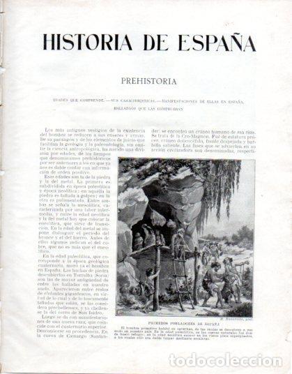 Altri oggetti di carta: LAMINA V33387: Primeros pobladores de Espa&ntilde;a por M.Navarrete - Manuel Rodriguez Codola