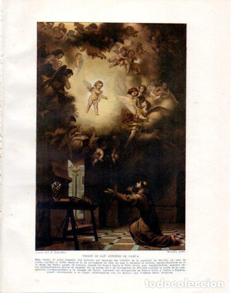 Otros art&iacute;culos de coleccionismo en papel: LAMINA V33907: Vision de San Antonio de Padua por Murillo - Manuel Rodriguez Codola