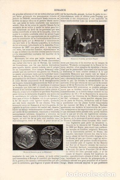 Otros art&iacute;culos de coleccionismo en papel: LAMINA V44090: Bismarck en Versalles por Wagner - Varios