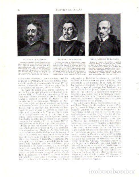 Otros art&iacute;culos de coleccionismo en papel: LAMINA V33930: Francisco de Quevedo, Francisco de Moncada y Calderon de la Barca - Manuel Rodriguez
