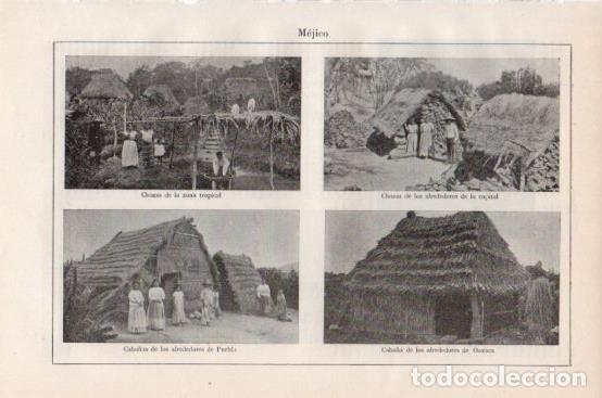 Sammelleidenschaft Andere Papierartikel: LAMINA V43773: Chozas y caba&ntilde;as en Oaxaca y Puebla, Mejico - Varios