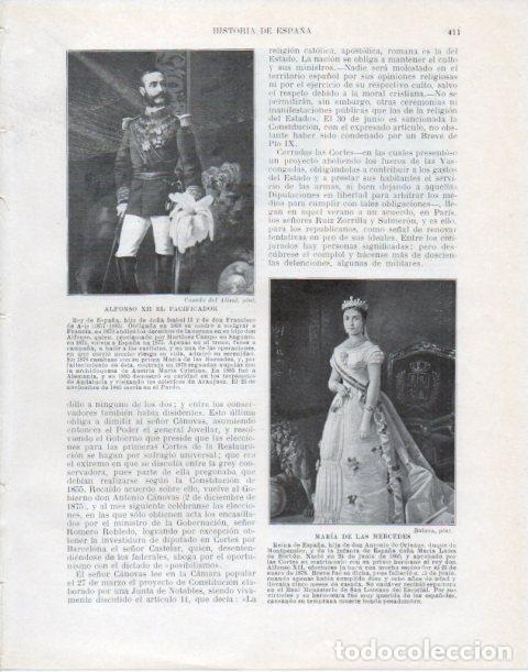 Otros art&iacute;culos de coleccionismo en papel: LAMINA V34126: Alfonso XII y reina Maria de las Mercedes - Manuel Rodriguez Codola