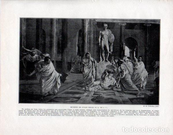 Otros art&iacute;culos de coleccionismo en papel: LAMINA V33427: Muerte de Julio Cesar por R. de Villodas - Manuel Rodriguez Codola