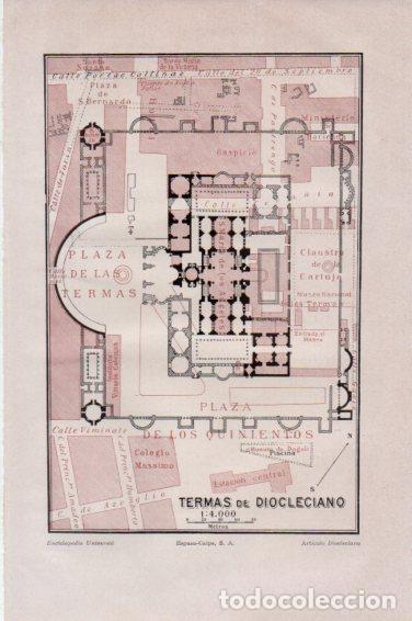 Otros art&iacute;culos de coleccionismo en papel: LAMINA V44964: Plano de las Termas de Diocleciano - Varios